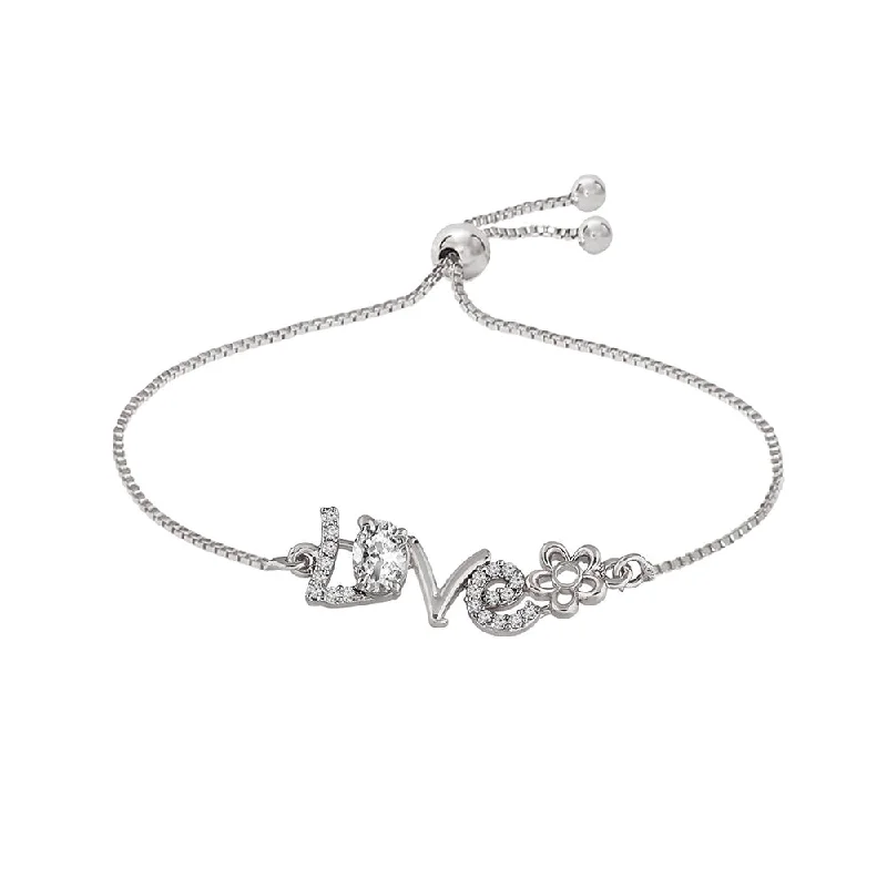 Etnico Rhodium-Plated Pull Chain Bracelet (Women) - ADB165S