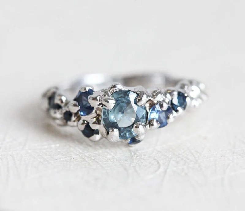 Handmade Engagement Ring, Raw Cluster Ring