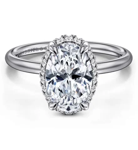 14K White Gold 0.11cttw SI2 G-H Diamond Semi-Mount Engagement Ring by Gabriel