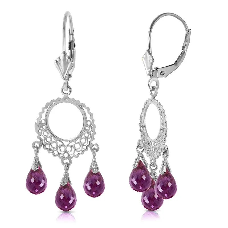 3.75 CTW 14K Solid White Gold Purposeful Encounters Amethyst Earrings