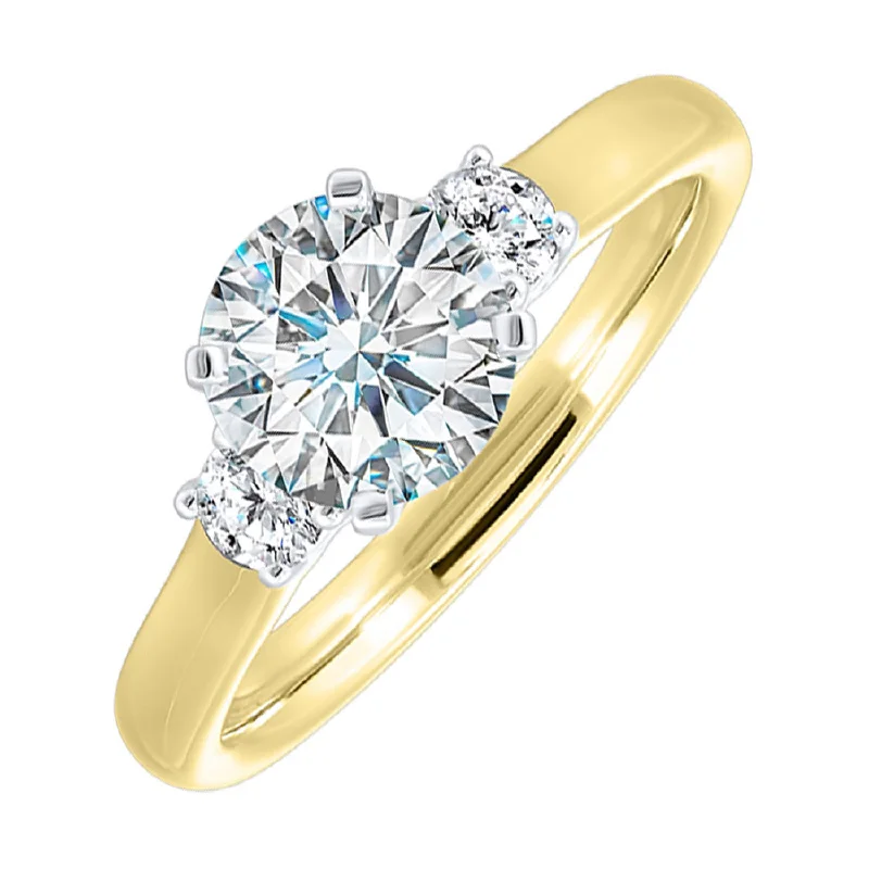 14K Yellow Gold 0.25cttw I1 Round Diamond Semi-Mount Engagement Ring