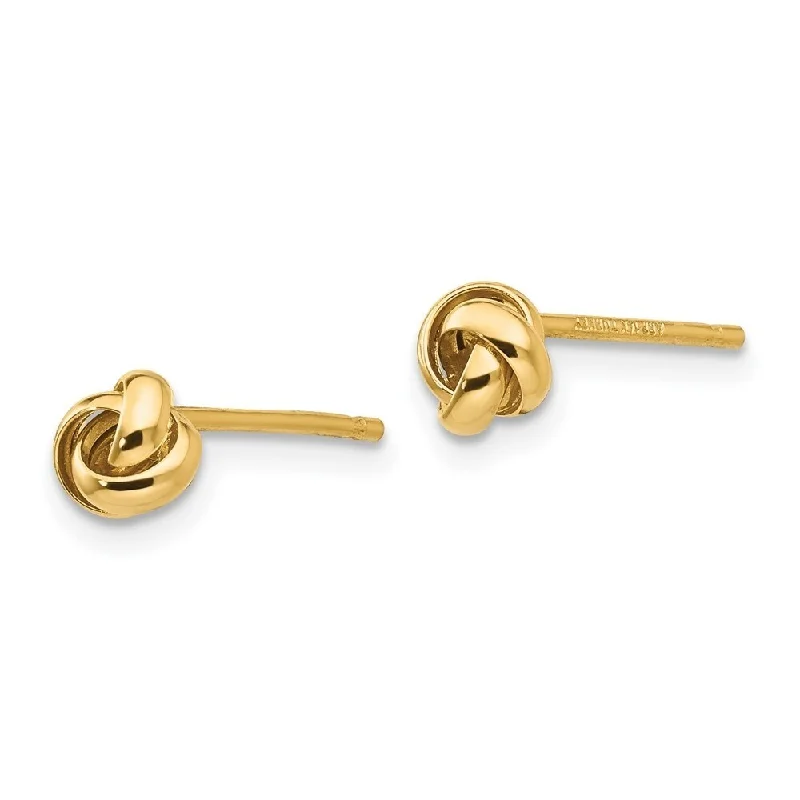 Diamond2Deal 14k Yellow Gold Polished Knot Post Stud Earrings (L-5mm, W-5mm)