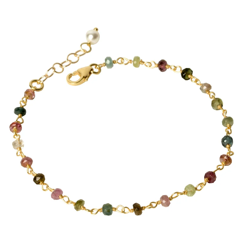 Watermelon Tourmaline Gemstone Bracelet