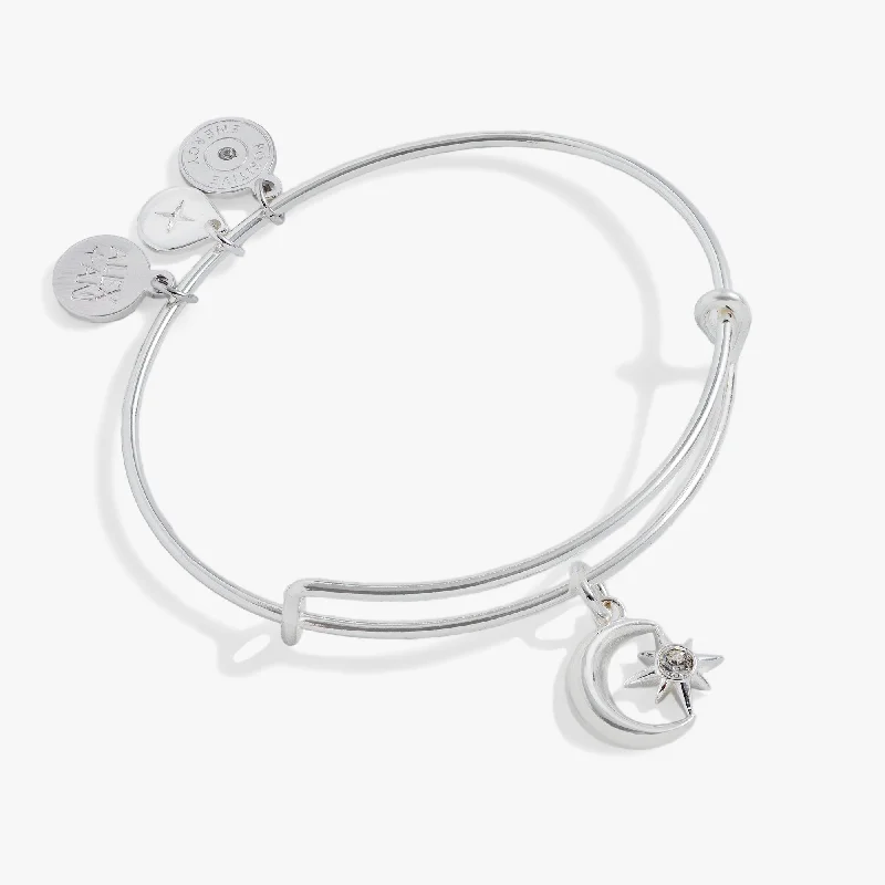 Star and Moon Charm Bangle