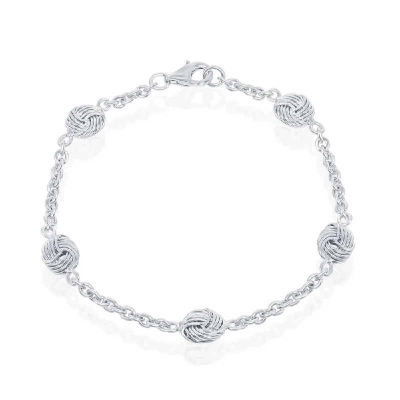 Sterling Silver Love Knot Bracelet, 7.25" (97603)