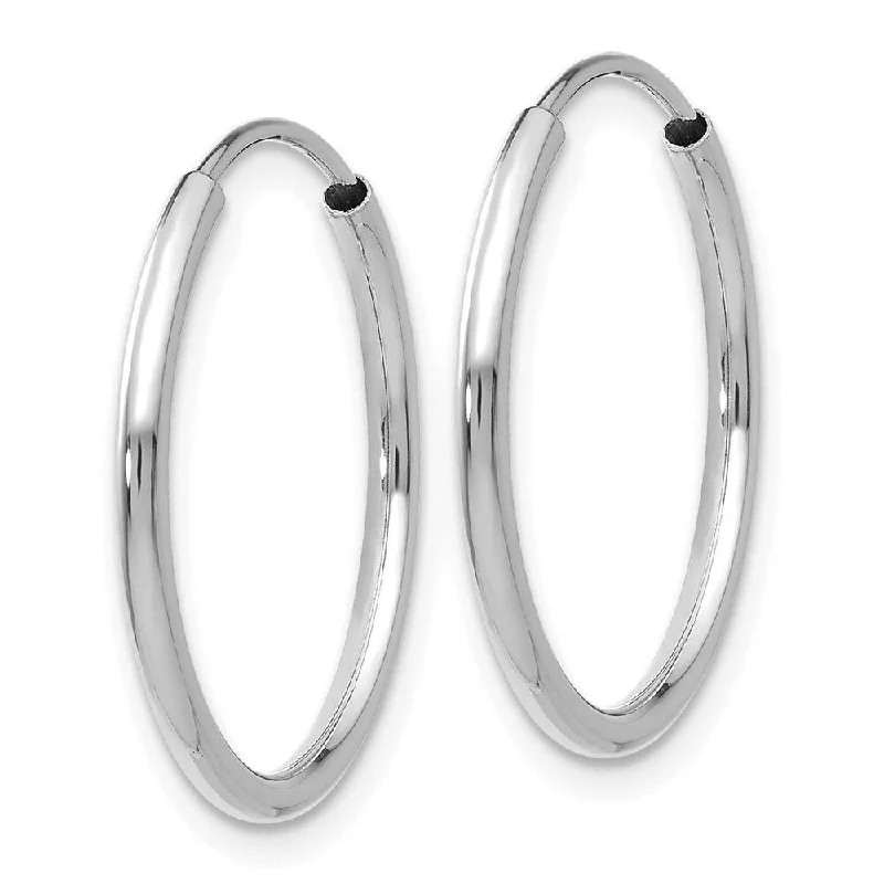 Diamond2Deal 14k White Gold 1.5mm Polished Endless Hoop Earrings (L-17mm, W-17mm)