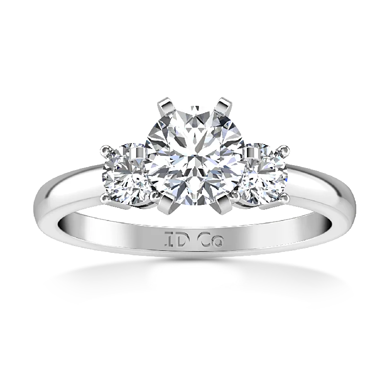 Three Stone Engagement Ring Talia 14K White Gold