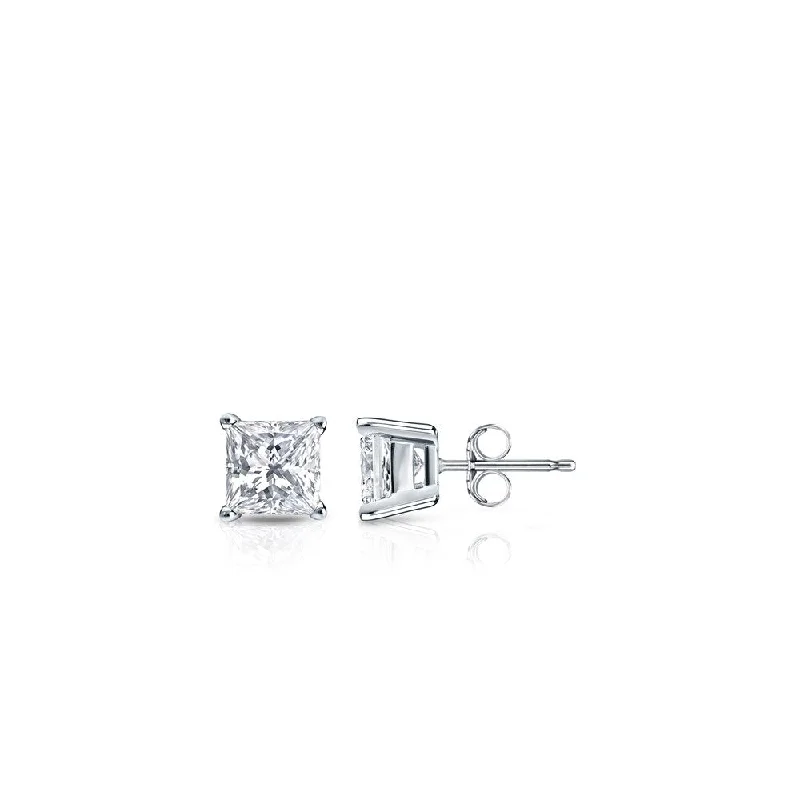 Auriya 14k Gold 1/4ctw Princess-cut Diamond Stud Earrings (H-I, SI1-SI2)