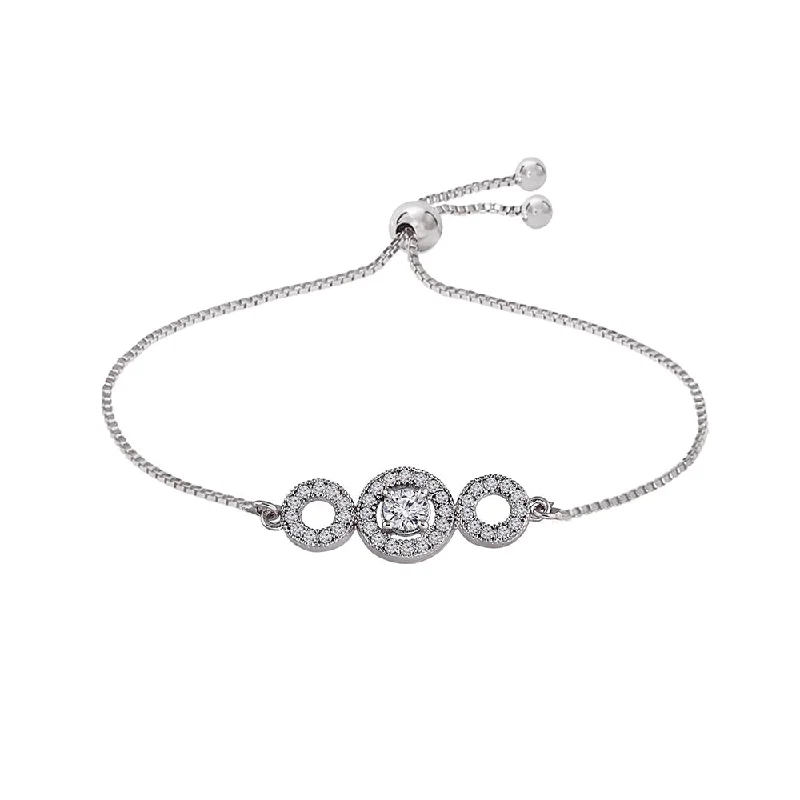 Etnico Rhodium-Plated Pull Chain Bracelet (Women) - ADB166S