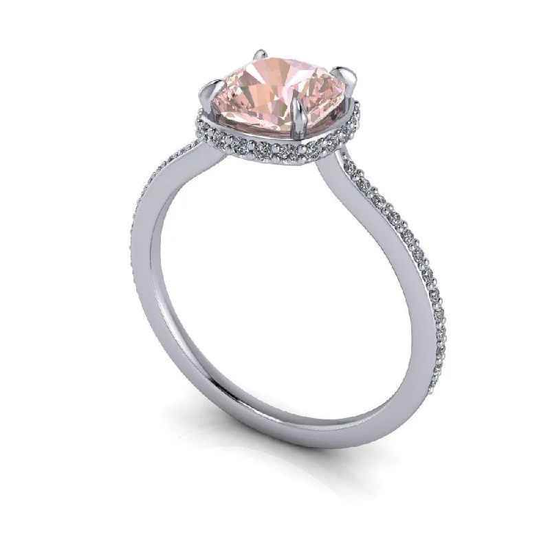 Cushion Cut Morganite Engagement Ring 1.50 ctw