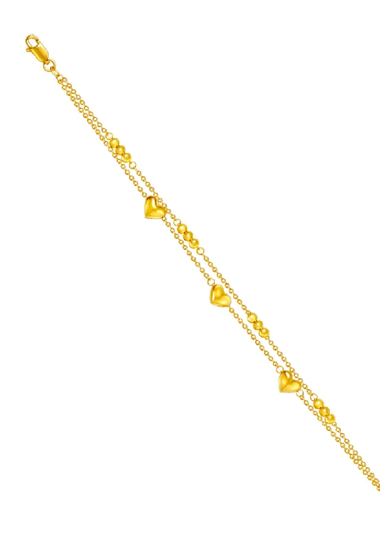 TOMEI Love Beads Double Strand Bracelet, Yellow Gold 916